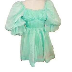 AJE Astrid Tie Back Mini Dress Marine Green Engagement Size Sz US 0 AU 4